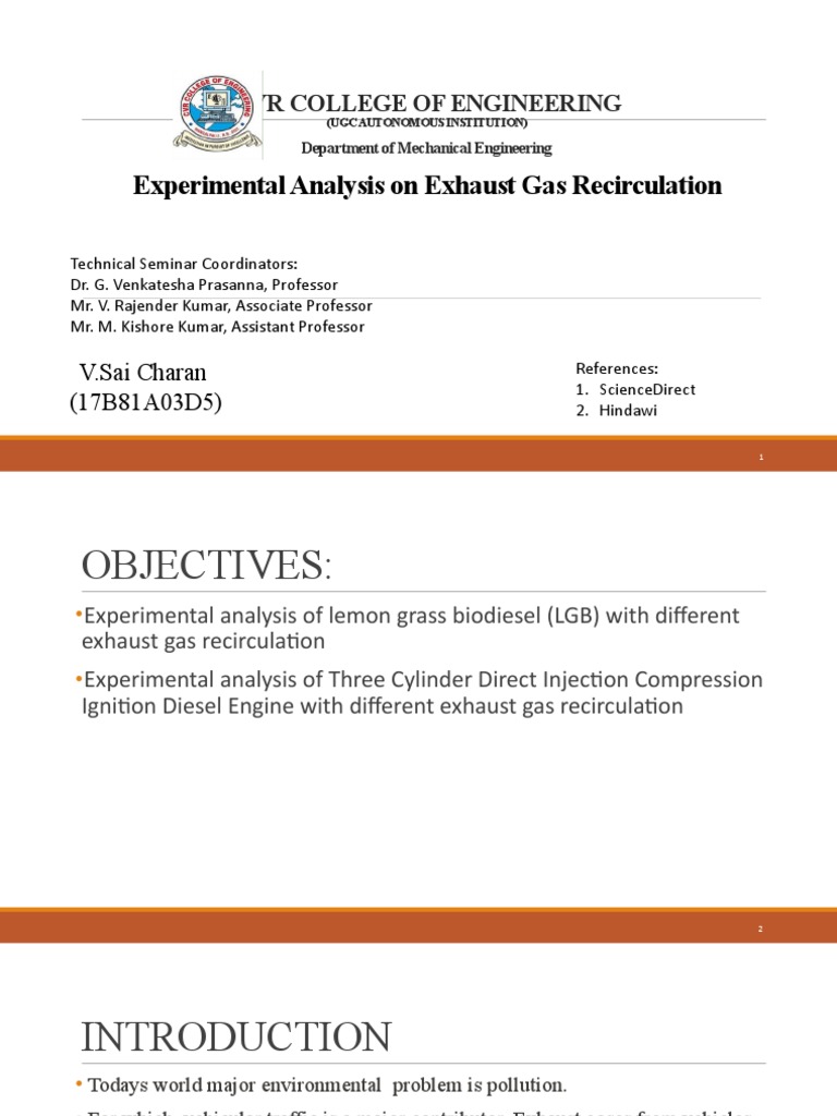 Exhaust Gas Recirculation PDF Exhaust Gas N Ox