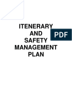Itenerary AND Safety Management Plan