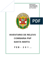 Inventario de Relevo Comisaria PNP Santa Marta: Regposur Dtp-Arequipa Cpnp-S.Marta 02 F E B 201.