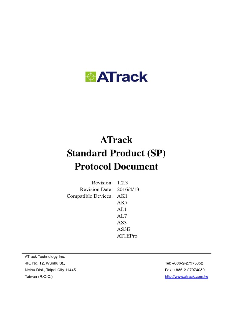 ATrack SP Protocol Document 1.2.3 | PDF | General Packet Radio Service ...