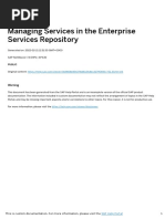 Managing Services in The Enterprise Services Repository: Warning