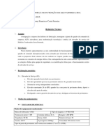 Relatório técnico sobre defeitos e soluções em elevador de serviço