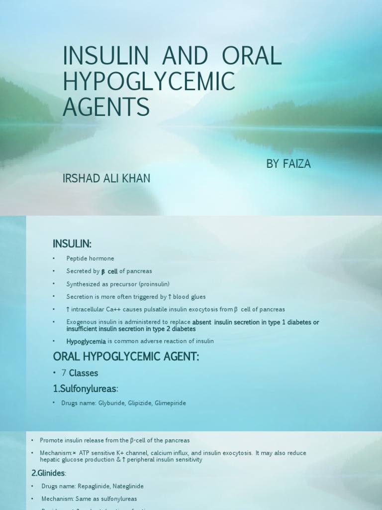 Insulin and Oral Hypoglycemic Agents PDF