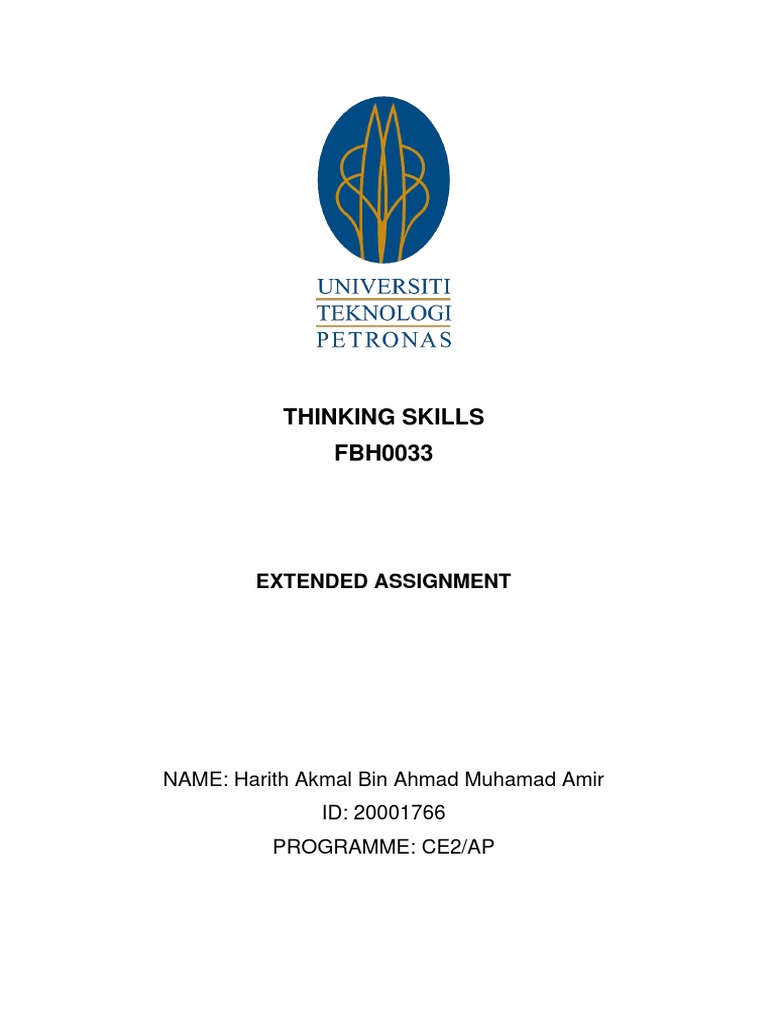 Thinking Skills FBH0033 Extended Assignment PDF Toothbrush Land