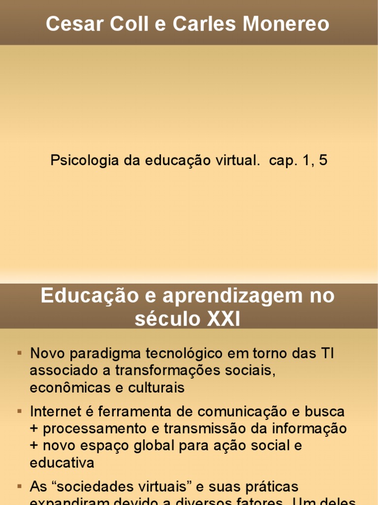 Coll e Monereo - Psicologia Da Educação Virtual | PDF | Psicologia  Educacional | Aprendizado