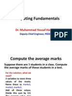 Computing Fundamentals: Dr. Muhammad Yousaf Hamza