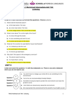 Stream 2 Worksheet Intermediate-Unit 7&8 Listening