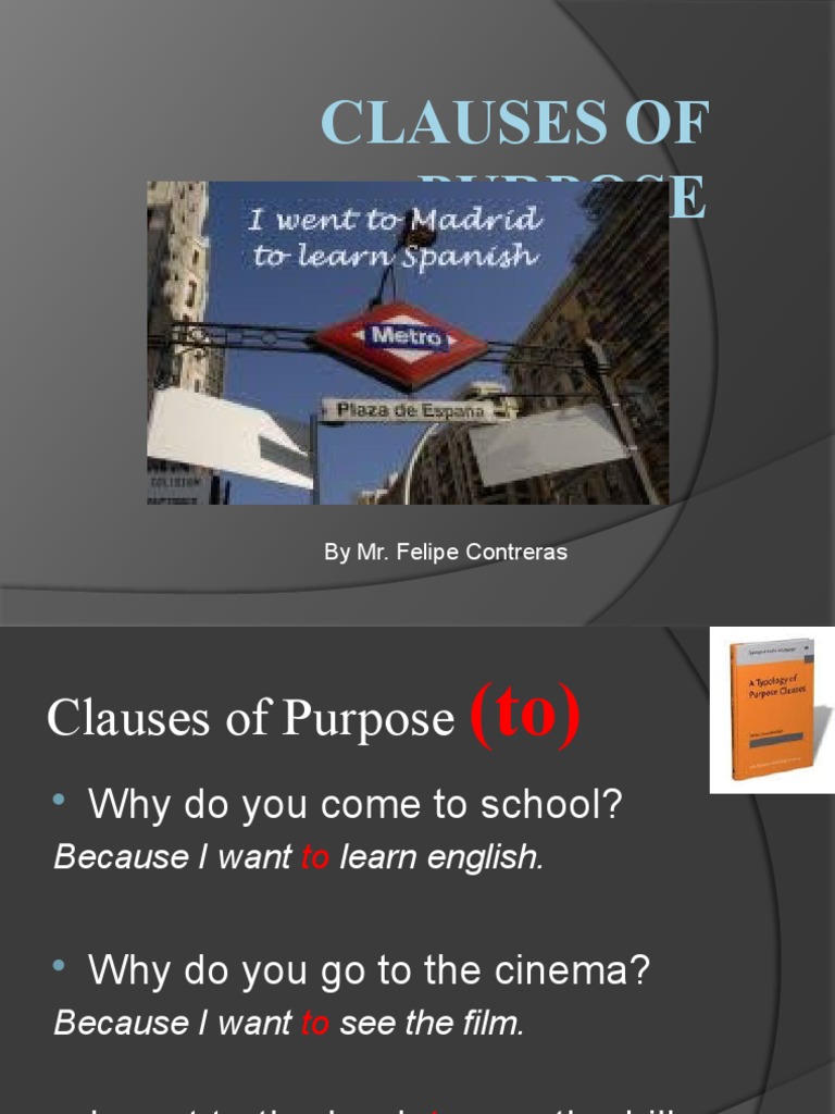 Understanding Purpose Clauses A Guide to Using "To", "In Order To", "So As To PDF