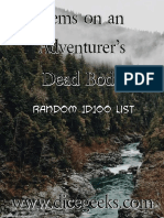 Items On An Adventurer's Dead Body