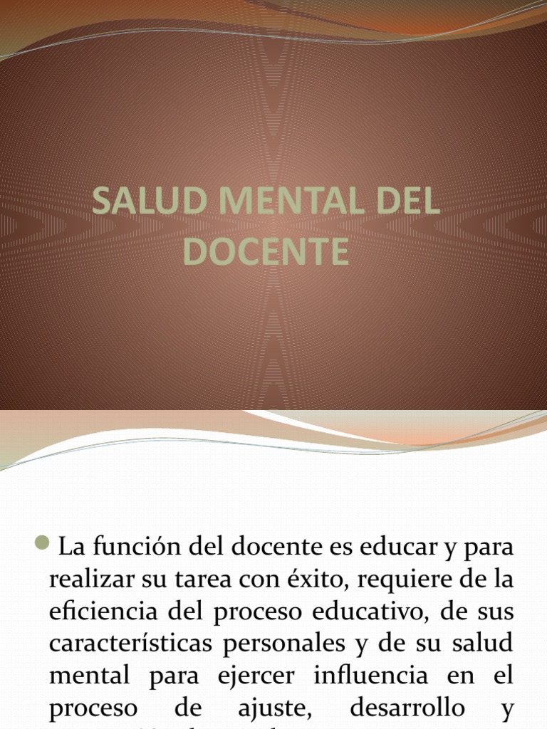 Salud Mental en Docentes: Clave Educativa | PDF | Maestros | Adultos
