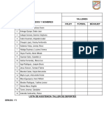 Lista de Talleres Deportes