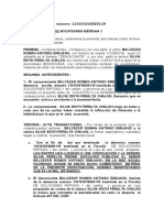 Acta transaccional por denuncia de violación a la intimidad