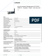 Product Data Sheet: Circuit Breaker Masterpact NT10H2 - 1000 A - 3 Poles - Fixed - W/o Trip Unit