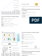 Ficha de Trabalho de Consolidação Consoantes P, T, L, D, M