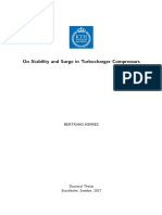 On Stability and Surge in Turbocharger Compressors