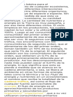 La Energía Es Básica para El Funcionamiento de Cualquier Ecosistema, Gracias A Las Diferentes Interacciones Que Se Dan Entre Dife