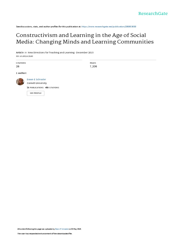 Constructivism and Learning in The Age of Social M | PDF ...