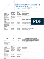 Lista Cărţilor Din Programul Citește