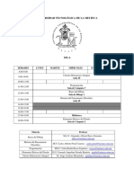 Universidad Tecnológica de La Mixteca: Horario Lunes Martes Miércoles Jueves Viernes