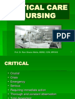 Critical Care Nursing: Prof. Dr. Ram Sharan Mehta, MSND, CON, BPKIHS