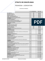 Extrato de Disciplinas: Pedagogia - Licenciatura