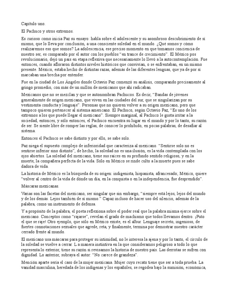 El laberinto de la Soledad. Resumen por capítulos Nueva españa México