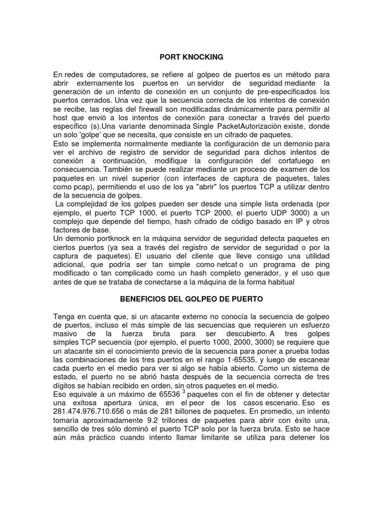 Port Knocking en Windows: Guía Práctica | PDF | Arquitectura de ...