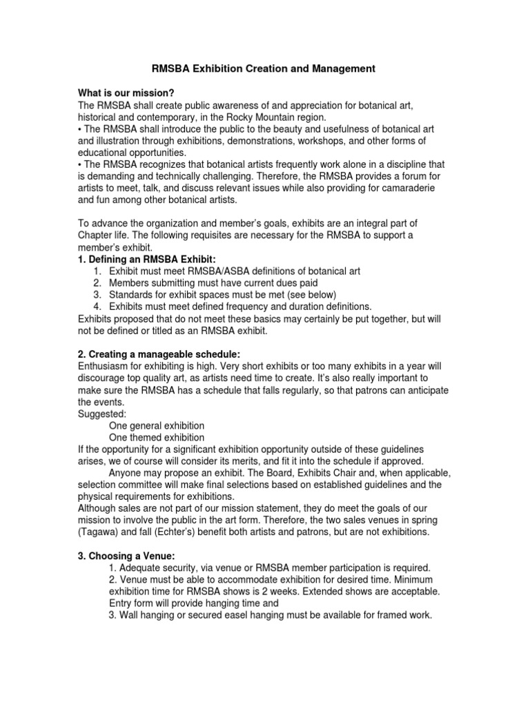 Exhibit Guidelines For Members | PDF | Government | Business