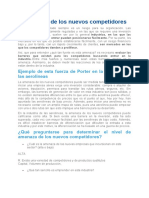 Ejercicio 1 - Amenaza de Nuevos Competidores (TRABAJO GRUPAL)