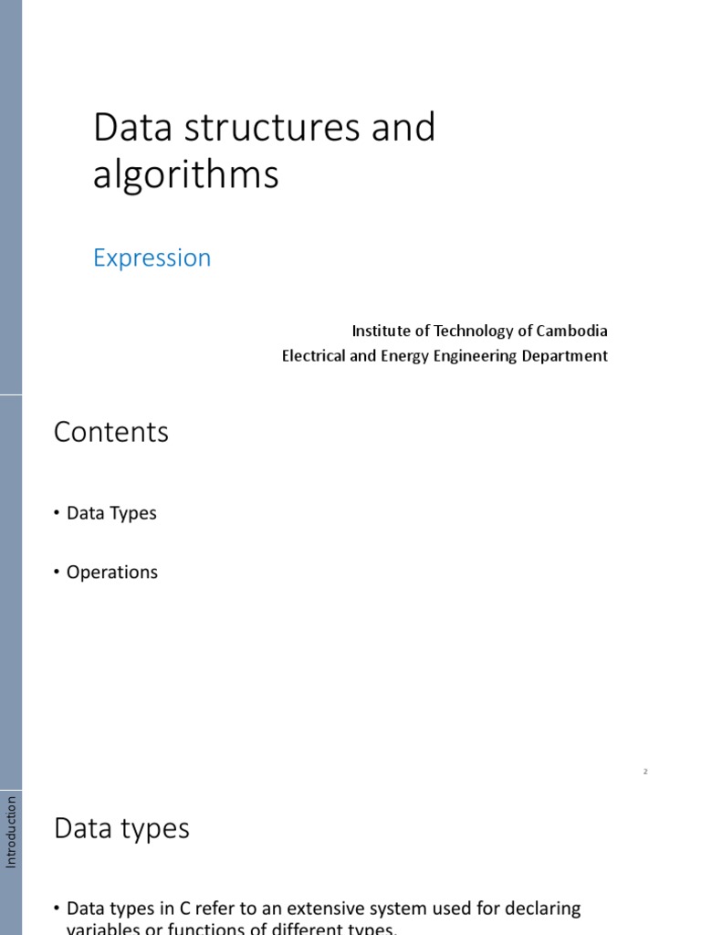 Data Structures and Algorithms: Expression | PDF | Data Type | Integer ...