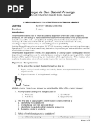 Colegio de San Gabriel Arcangel: Learning Module in Strategic Cost Management Unit Title: Duration