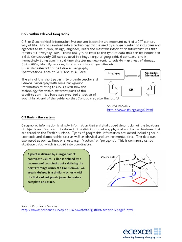 GIS in Edexcel Geography Curriculum | PDF | Geographic Information ...