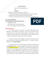 Title of Module: Introduction To International Business: 2. Overview/Introduction 3. Learning Outcome/Objective