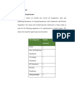 Internal Organization: Job Assignment Number of Personnel