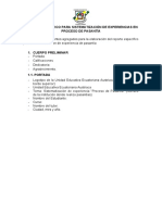 2019 Reporte Específico para Sistematización de Experiencias en Proyecto de Pasantía