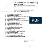 DAFTAR SOP LSP-P1