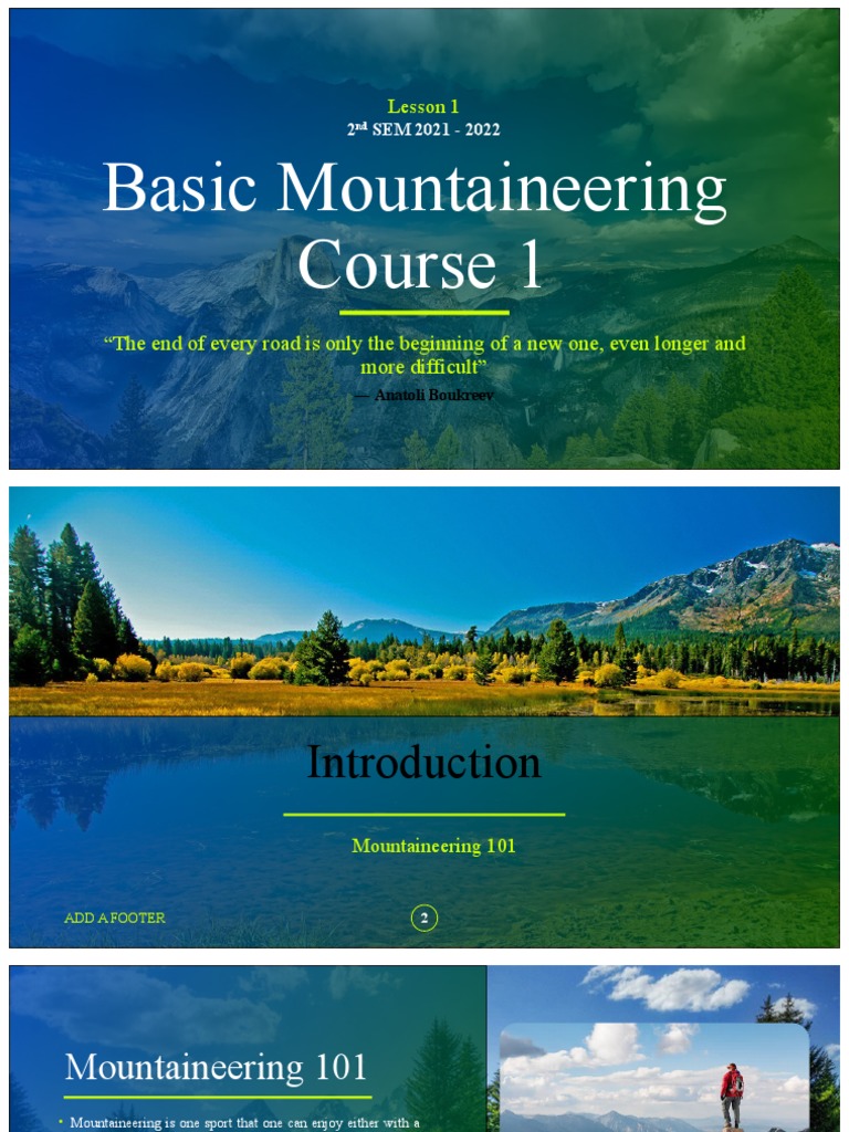 Basic Mountaineering Course Overview | PDF | Mountaineering | Foods
