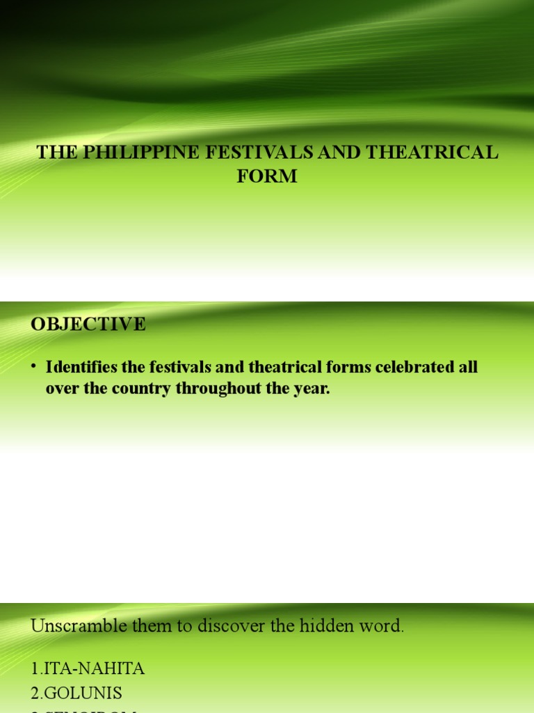 The Philippine Festivals and Theatrical Form Grade | PDF | Festival ...