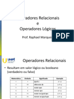 3 - Operadores Relacionais e Lógicos