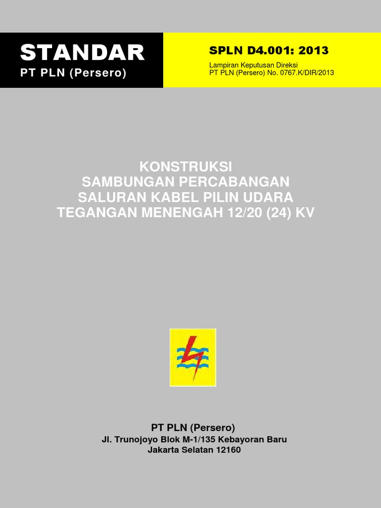 Standar Konstruksi Kabel SPLN 2013 | PDF | Sains & Matematika | Komputer