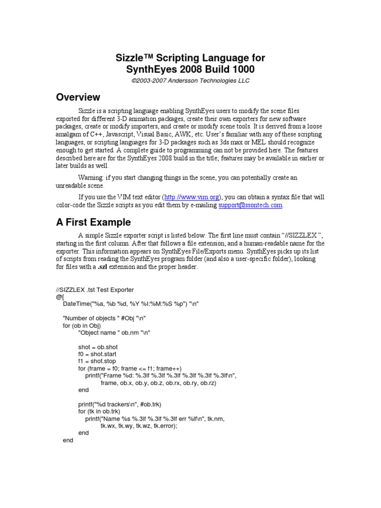 Sizzle Manual | PDF | 64 Bit Computing | Parameter (Computer Programming)
