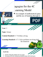 Pedagogies For The 4C Learning Model: An Example of Mathematical Game and The Use of Learning Through It