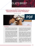 Policy Brief: Addressing Distance Learning Barriers in Indonesia Amid The Covid-19 Pandemic