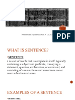 Sentence (: Subject and Predicate)