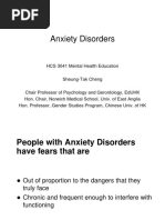 Anxiety Disorders: HCS 3041 Mental Health Education