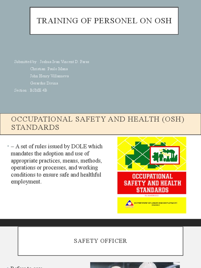 OSH Training Programs Overview | PDF | Occupational Safety And Health ...