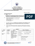 DM-No.-0106-s.-2022-Schedule of Validation and Re-Validation For The 15 Pilot Schools in The Implementation of Expanded Face-to-Face