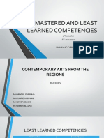 Mastered and Least Learned Competencies: 1 Semester SY 2021-2022 Manilyn F. Pabiona, Tii