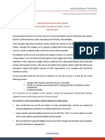 Mozambique Flooding: Standard Operating Procedures (Sops) Warehousing, Transport & Logistics Services February 2015