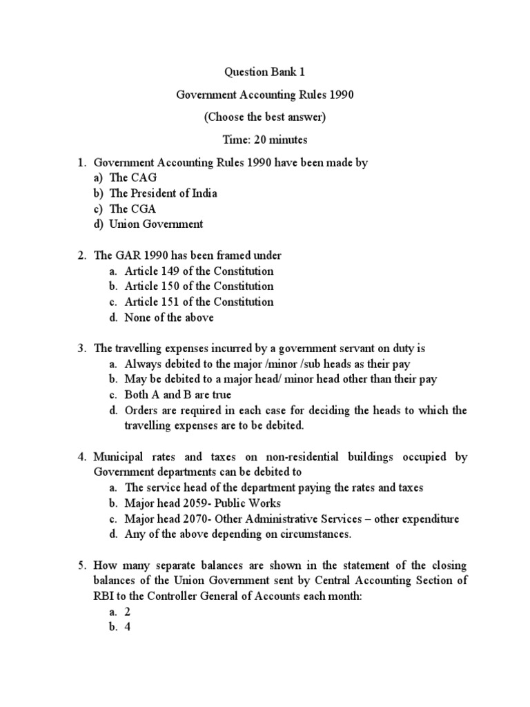 Practice Questions GAR Set 1 20210622130848 | PDF | Debits And Credits ...